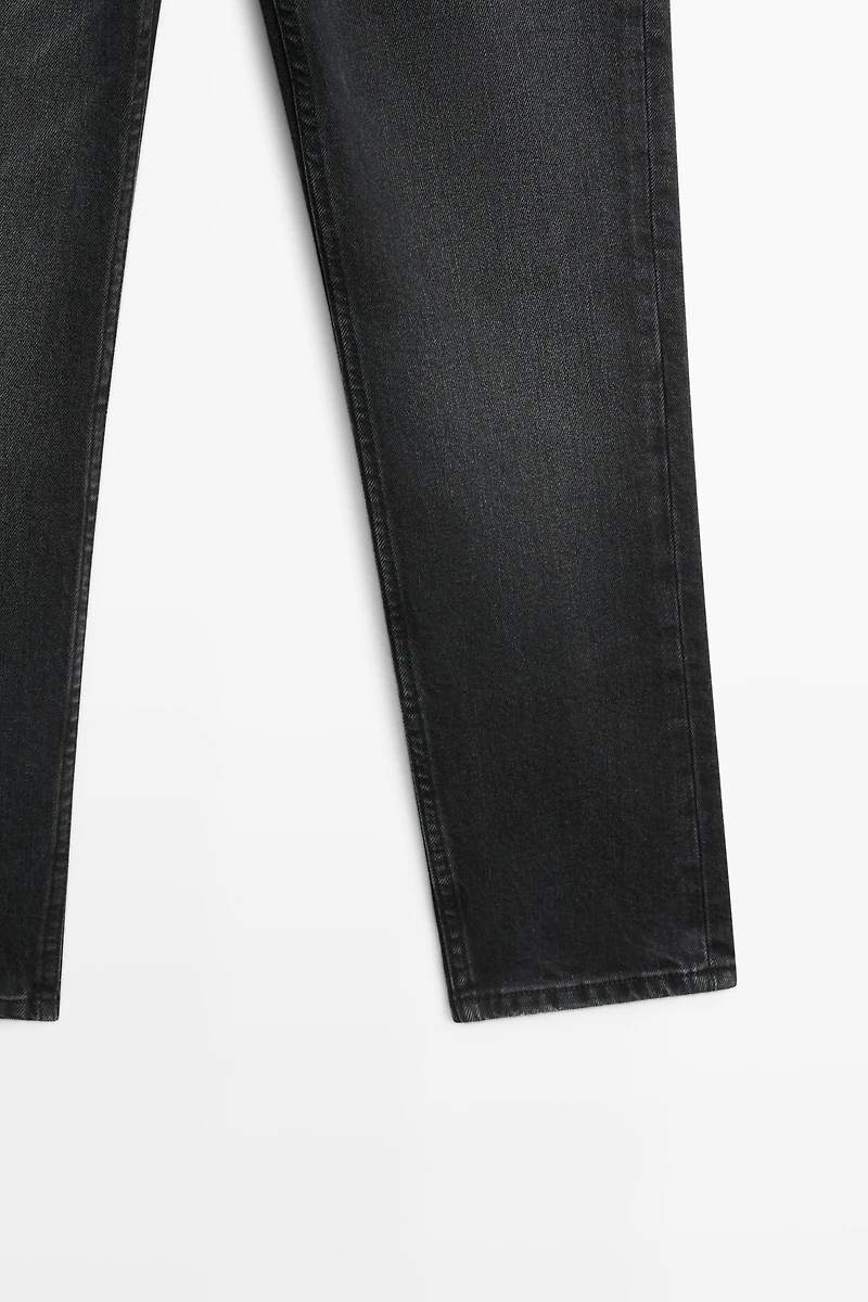 Mid-waist slim fit cropped jeans