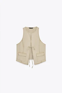 TOP GILET EFFET DÉLAVÉ