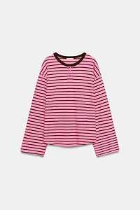 STRIPED HENLEY T-SHIRT