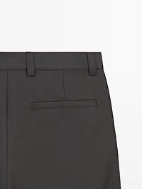 Pantalon relaxed fit en laine mélangée