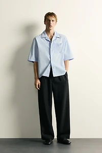 CONTRASTING PIPING RELAXED FIT SHIRT