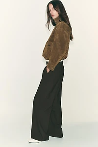 DOUBLE WAIST STRAIGHT LEG PANTS
