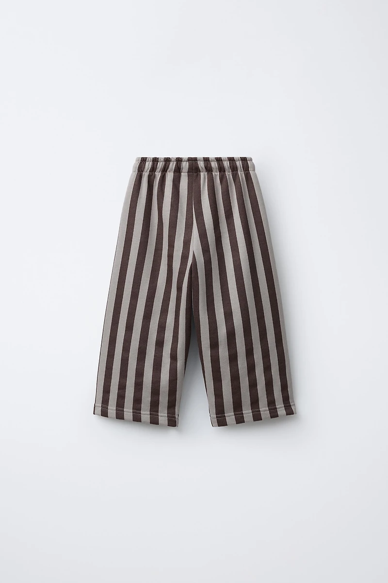PANTALON EN MOLLETON À RAYURES