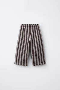 PANTALON EN MOLLETON À RAYURES