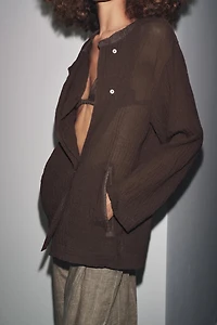 TEXTURED SHIRT WITH VISCOSE