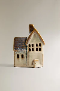 LIGHT-UP PORCELAIN HOUSE CHRISTMAS ORNAMENT