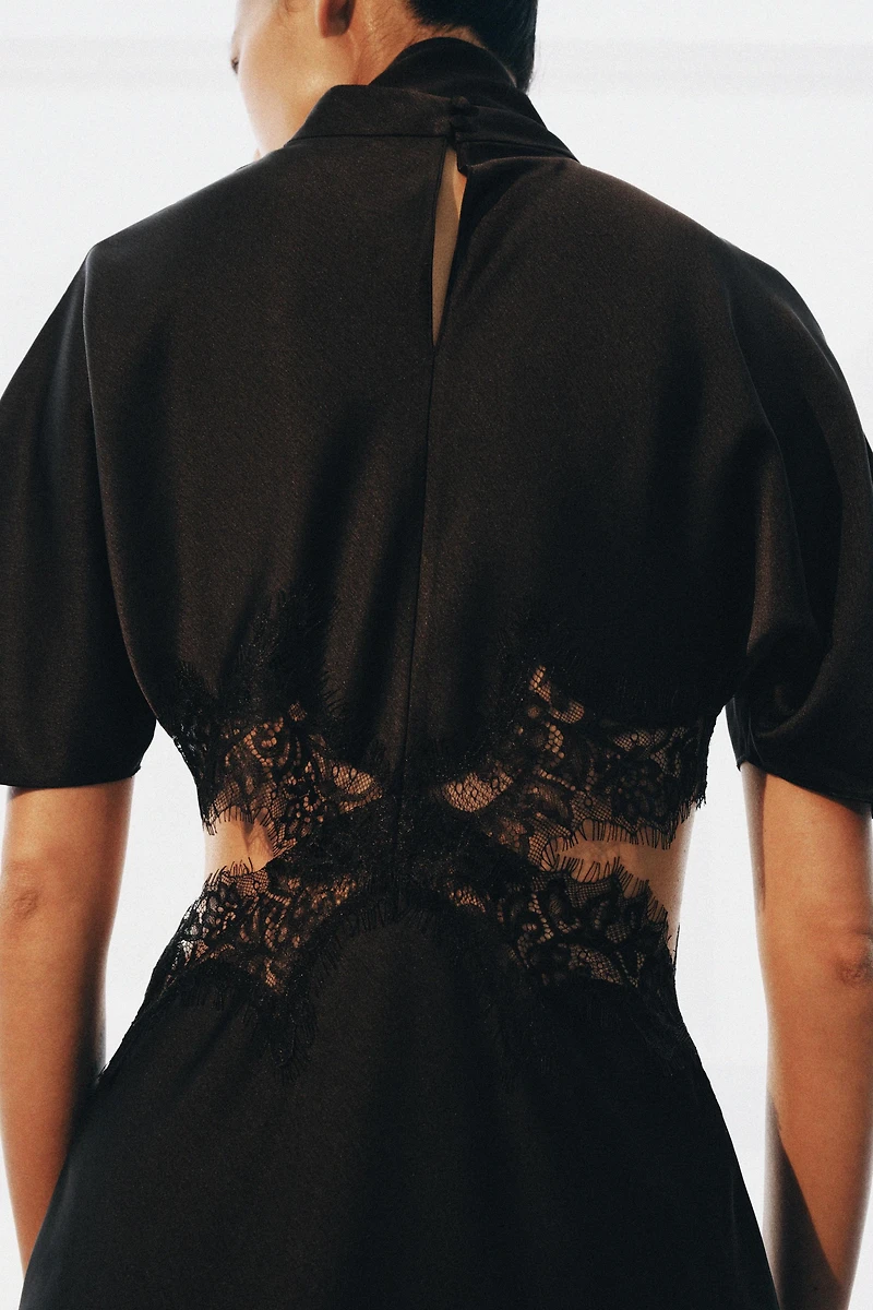 SATIN EFFECT LACE DRESS ZW COLLECTION