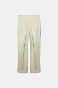 ZW COLLECTION LINEN BLEND STRAIGHT-LEG TROUSERS