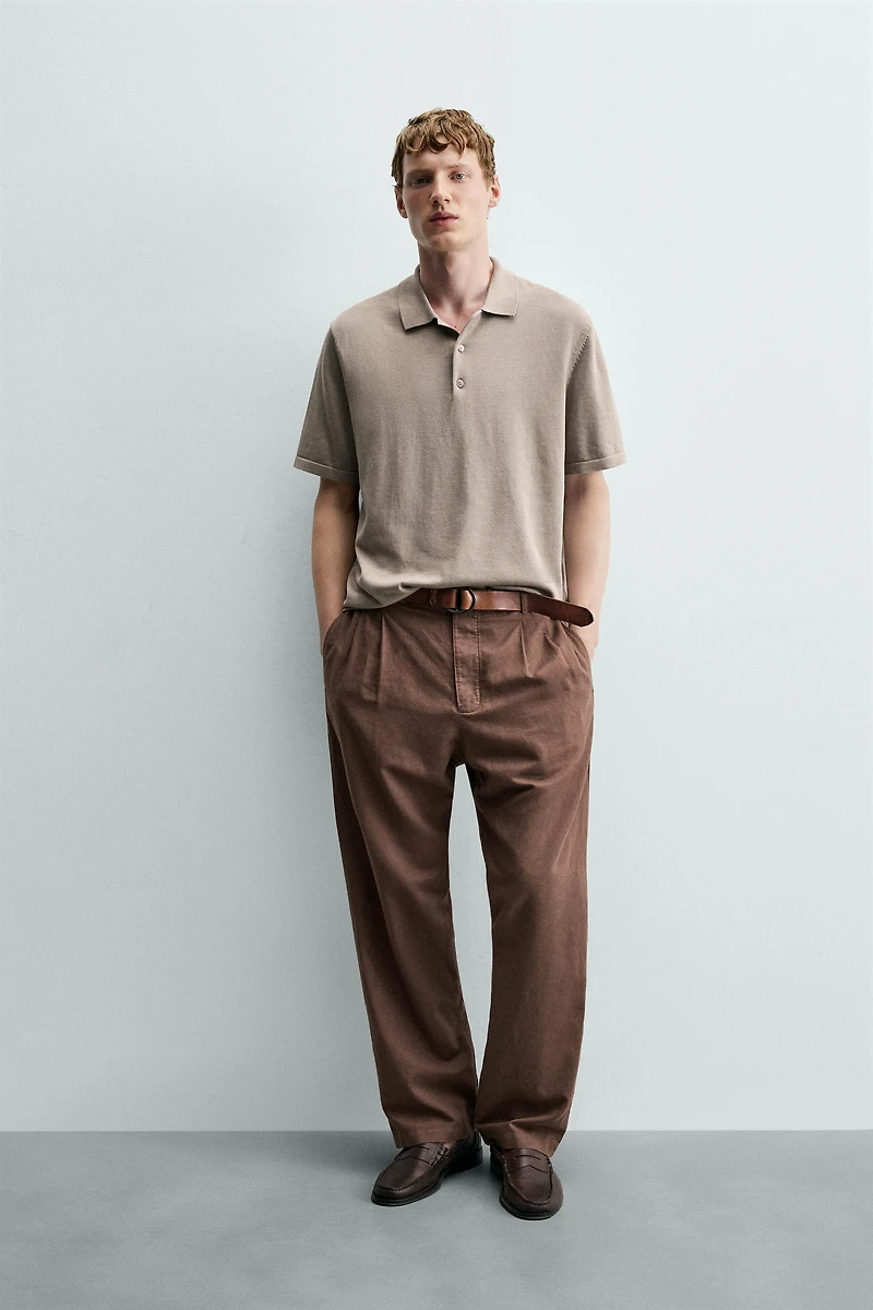 HEMP AND COTTON RELAXED FIT PANTS