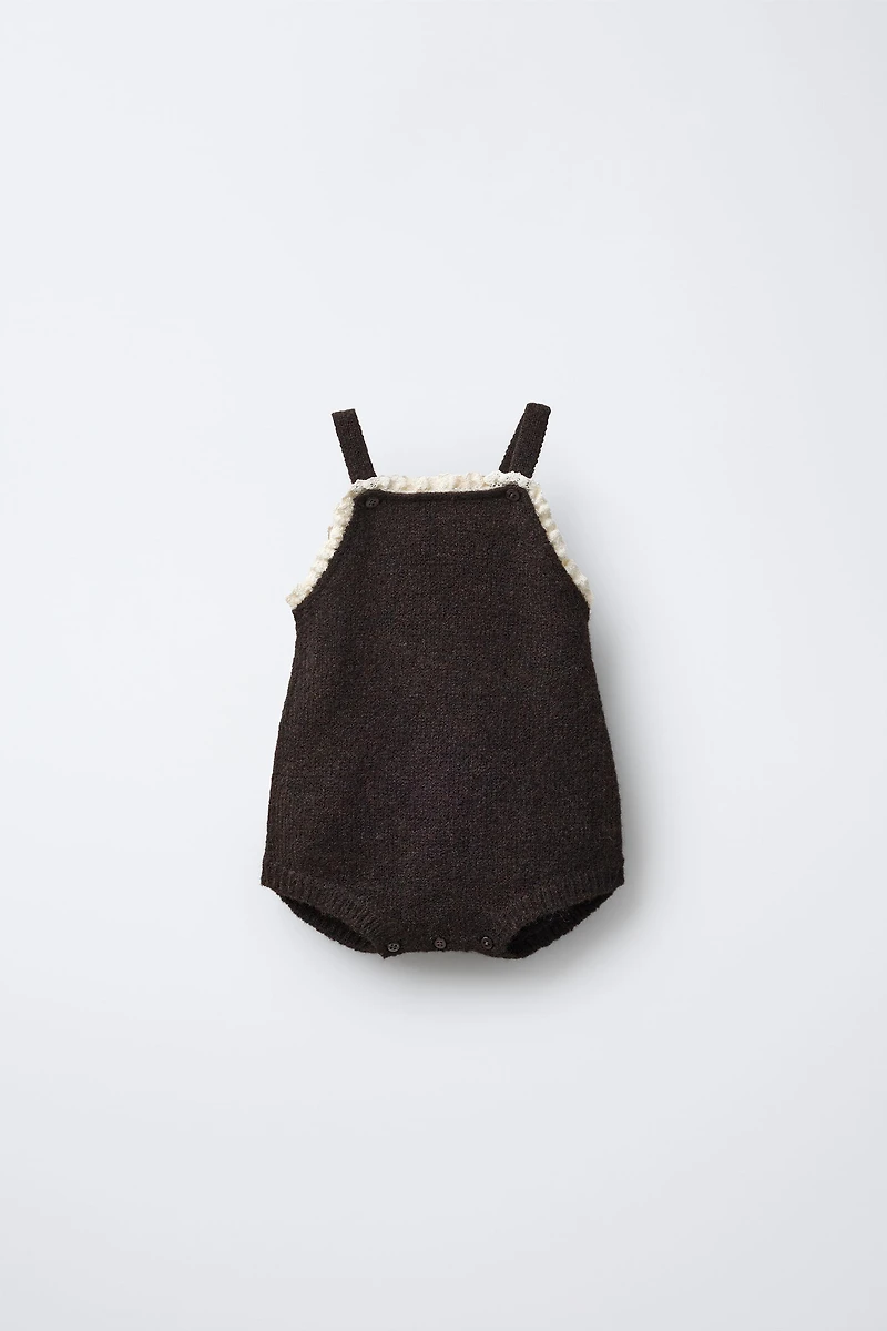 LACE KNIT ROMPER WITH WOOL