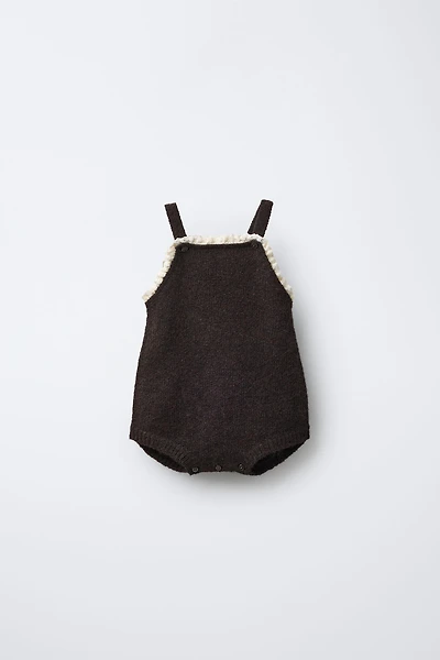 LACE KNIT ROMPER WITH WOOL