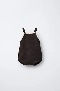 LACE KNIT ROMPER WITH WOOL