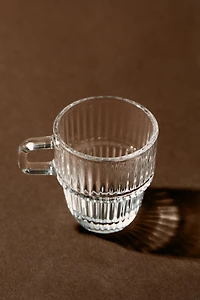 GLASS ESPRESSO CUP WITH A RAISED DESIGN