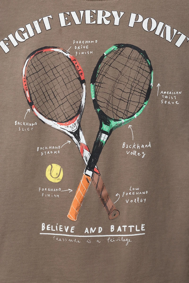 TENNIS PRINT T-SHIRT