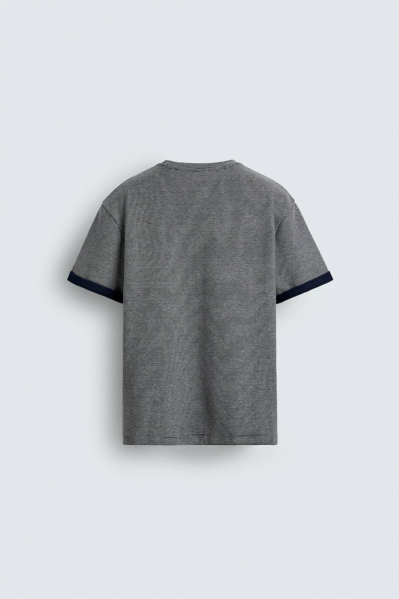 CONTRAST STRIPED JACQUARD T-SHIRT