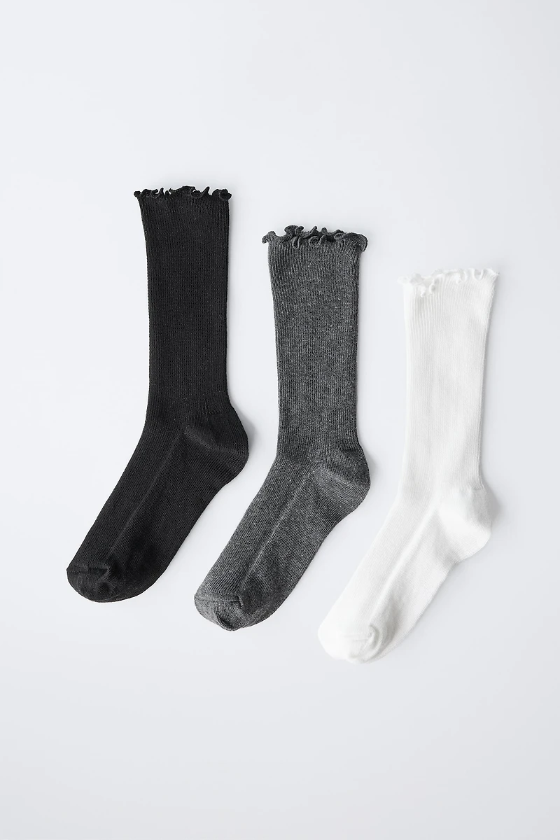 THREE-PACK OF TERRY LONG SOCKS