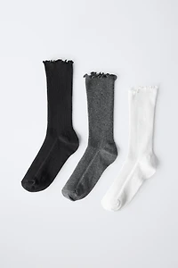 THREE-PACK OF TERRYCLOTH LONG SOCKS