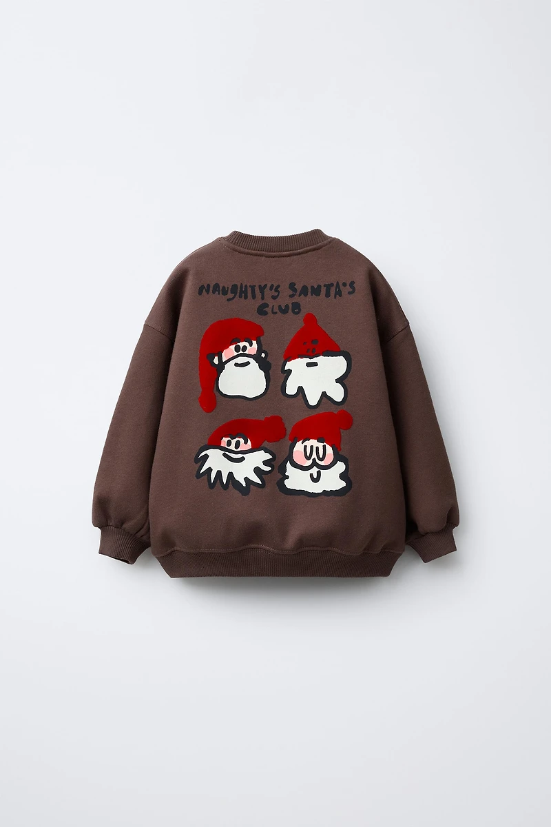SANTA CLAUS FLOCKED SWEATSHIRT