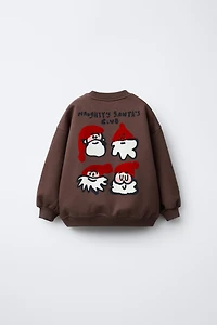 SANTA CLAUS FLOCKED SWEATSHIRT