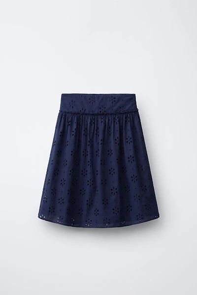 EMBROIDERED SCHIFFLY MIDI SKIRT