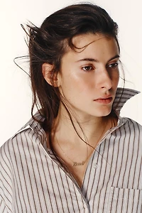 OVERSIZED STRIPED BATWING SHIRT