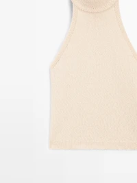 Textured knit halterneck top