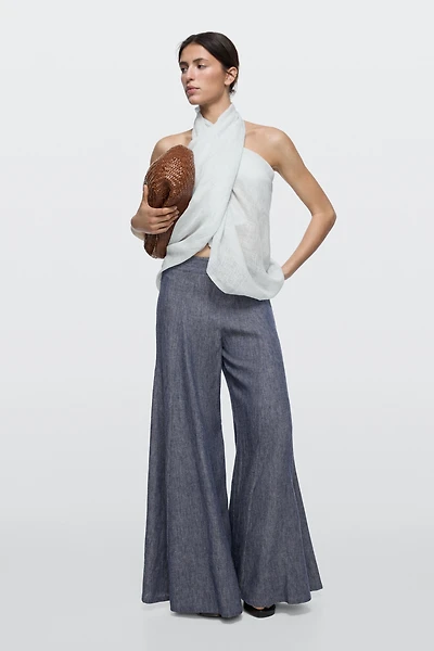 Pantalon palazzo avec plis