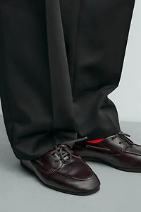 LEATHER BOAT SHOES WITH VIBRAM® SOLE AARON LEVINE X ZARA