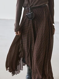 Jupe midi ample à pois