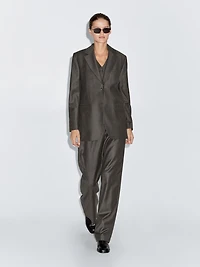 100% wool pinstripe blazer