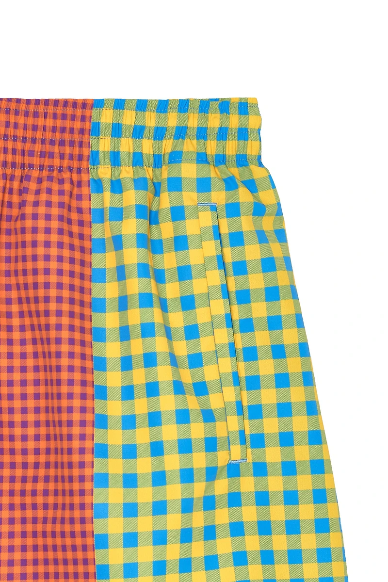 PATCHWORK SWIM TRUNKS
