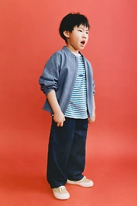 COTTON LINEN BOMBER JACKET