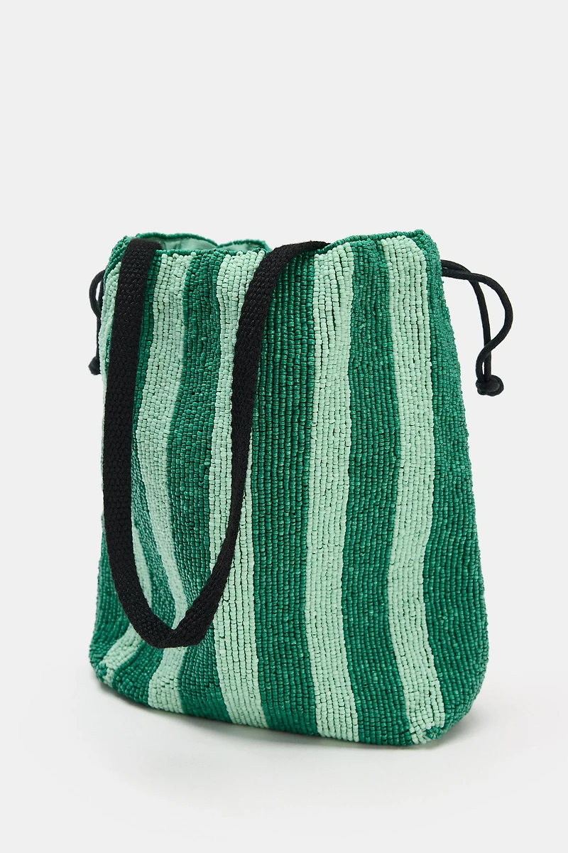 BEADED BUCKET BAG