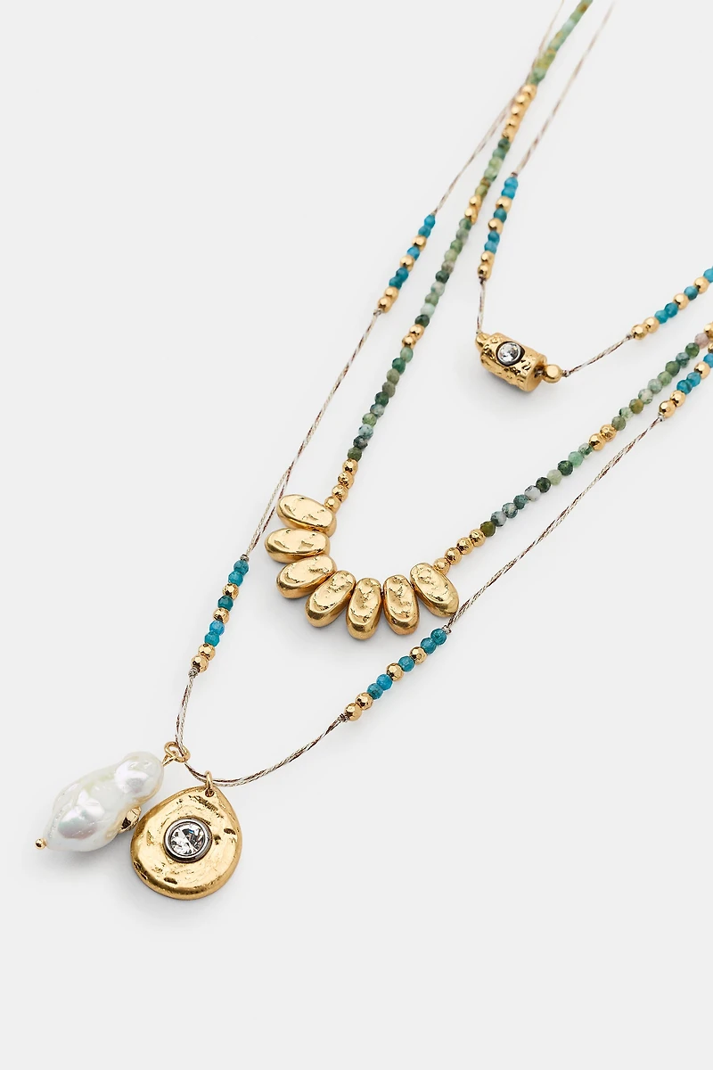 PACK OF 3 BEADED CHAIN NECKLACES