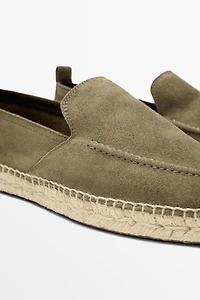 Espadrille ganse cuir