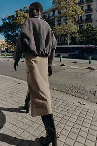 HOUNDSTOOTH PADDED BOMBER JACKET