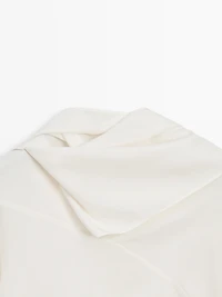 Silk blend blouse with tie detail - LIMITED