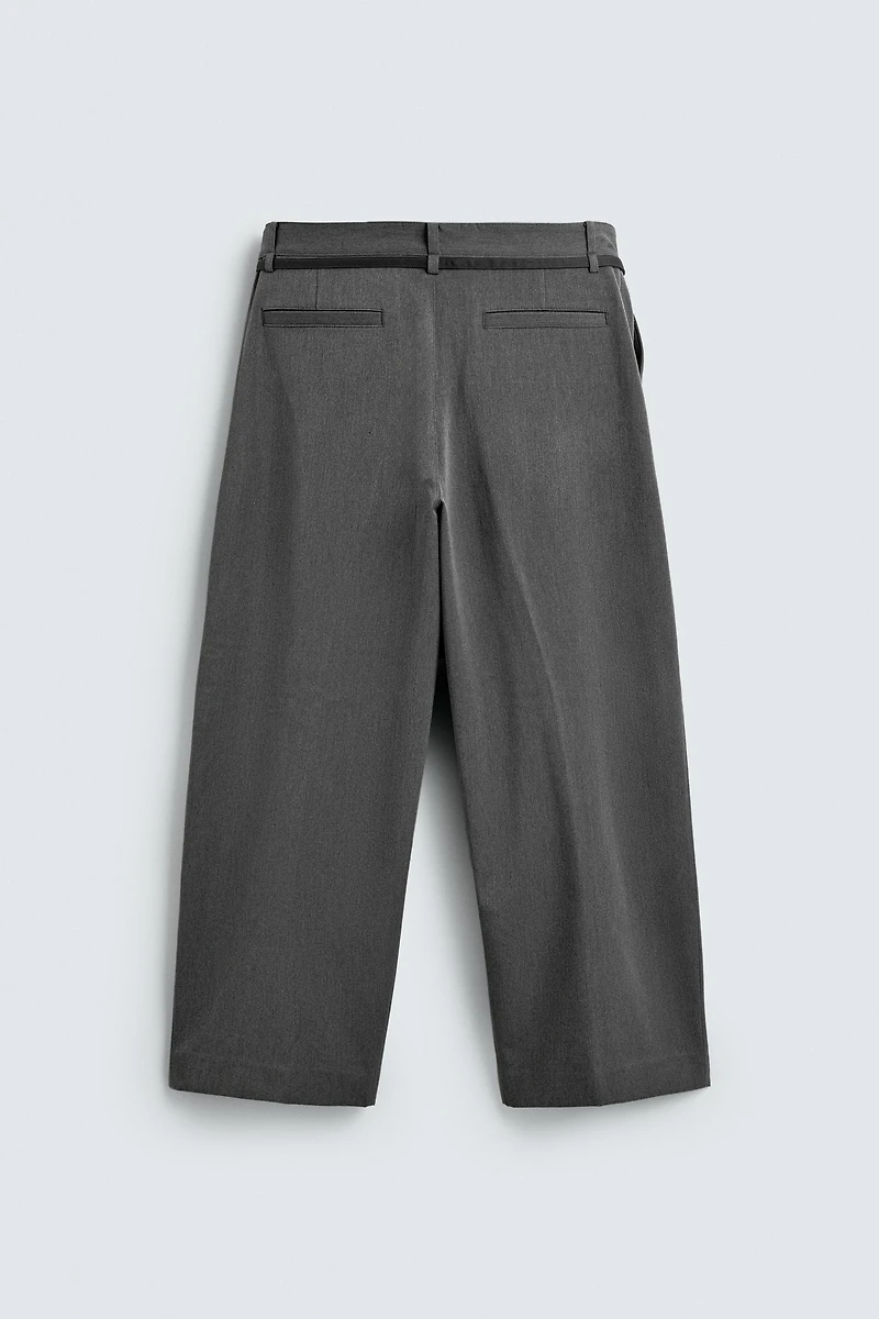 BALLOON PLEATED BELTED PANTS