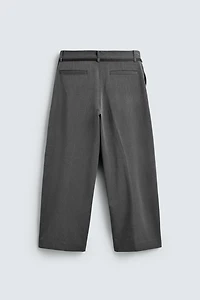 BALLOON PLEATED BELTED PANTS