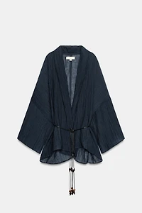 WRINKLED EFFECT SEMI-SHEER JACKET