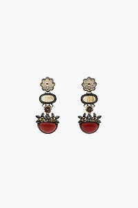 BOUCLES D'OREILLES FLEUR PIÈCES RÉSINE