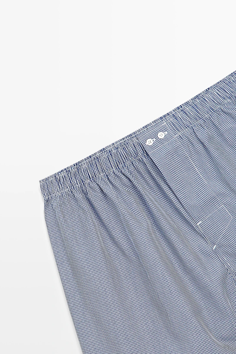100% cotton micro-check boxers