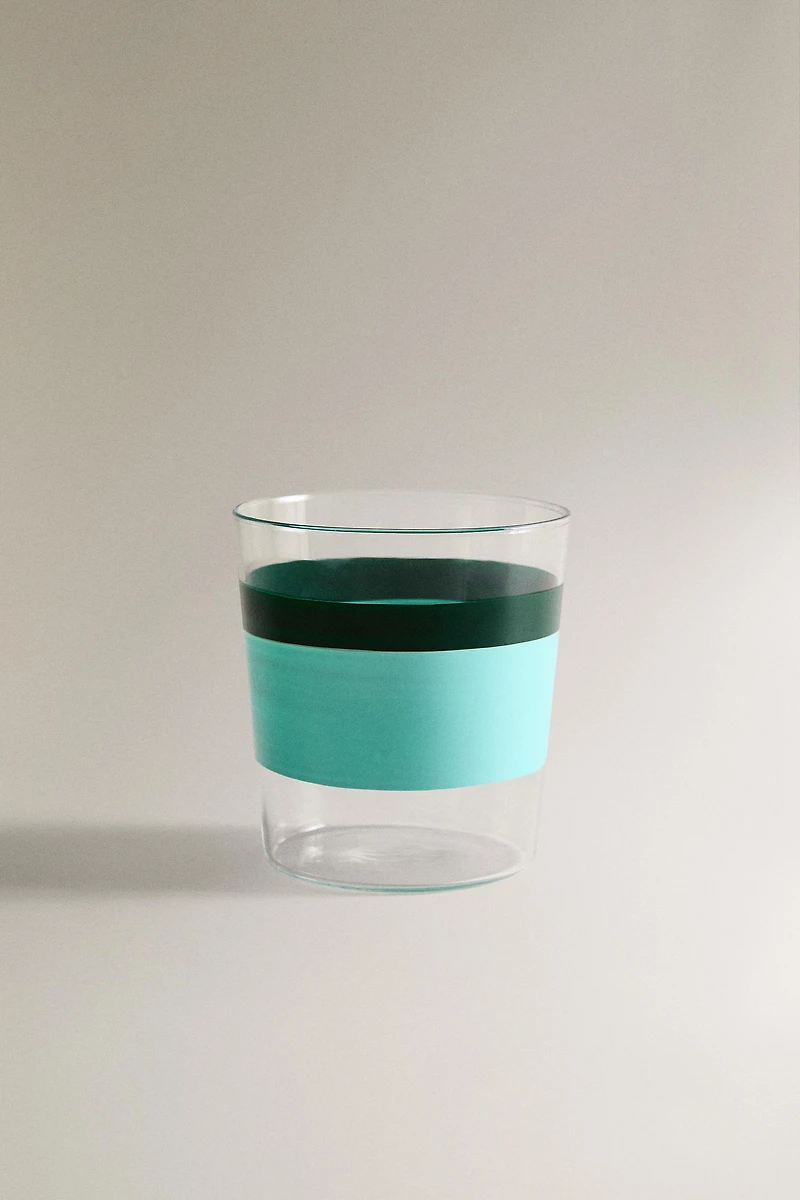 BOROSILICATE GLASS TUMBLER WITH STRIPES X COLLAGERIE
