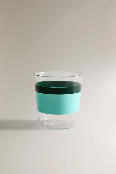 BOROSILICATE GLASS TUMBLER WITH STRIPES X COLLAGERIE