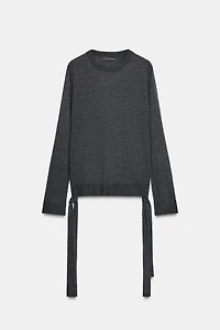 PLAIN KNIT JUMPER WITH SIDE STRAPS