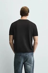 VISCOSE BLEND KNIT T-SHIRT
