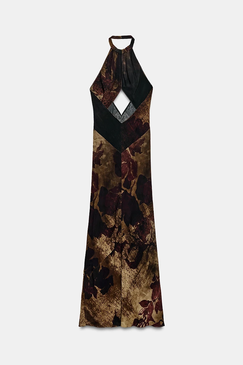 ZW COLLECTION PRINTED HALTER NECK DRESS