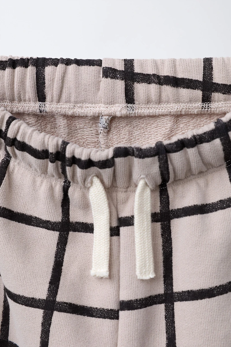 PLAID PLUSH BAGGY PANTS