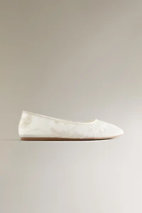 EMBROIDERED ORGANZA BALLET FLATS
