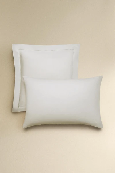 HEMSTITCHED LINEN PILLOWCASE
